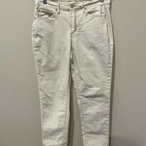 Nicole Miller NY SoHo High Rise Skinny Crop Ivory Jeans